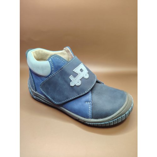 Kék fiú vonatos bőr béléses cipő
